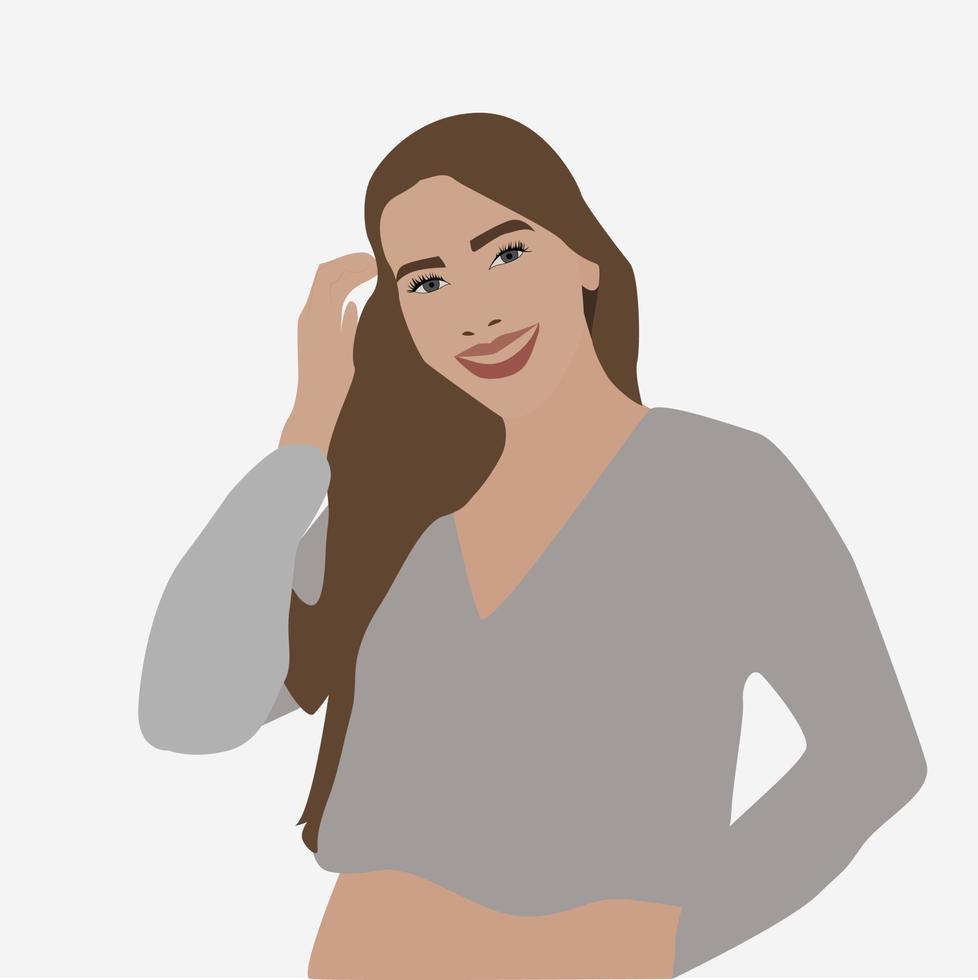 Smiling girl, illustration, vector on white background.