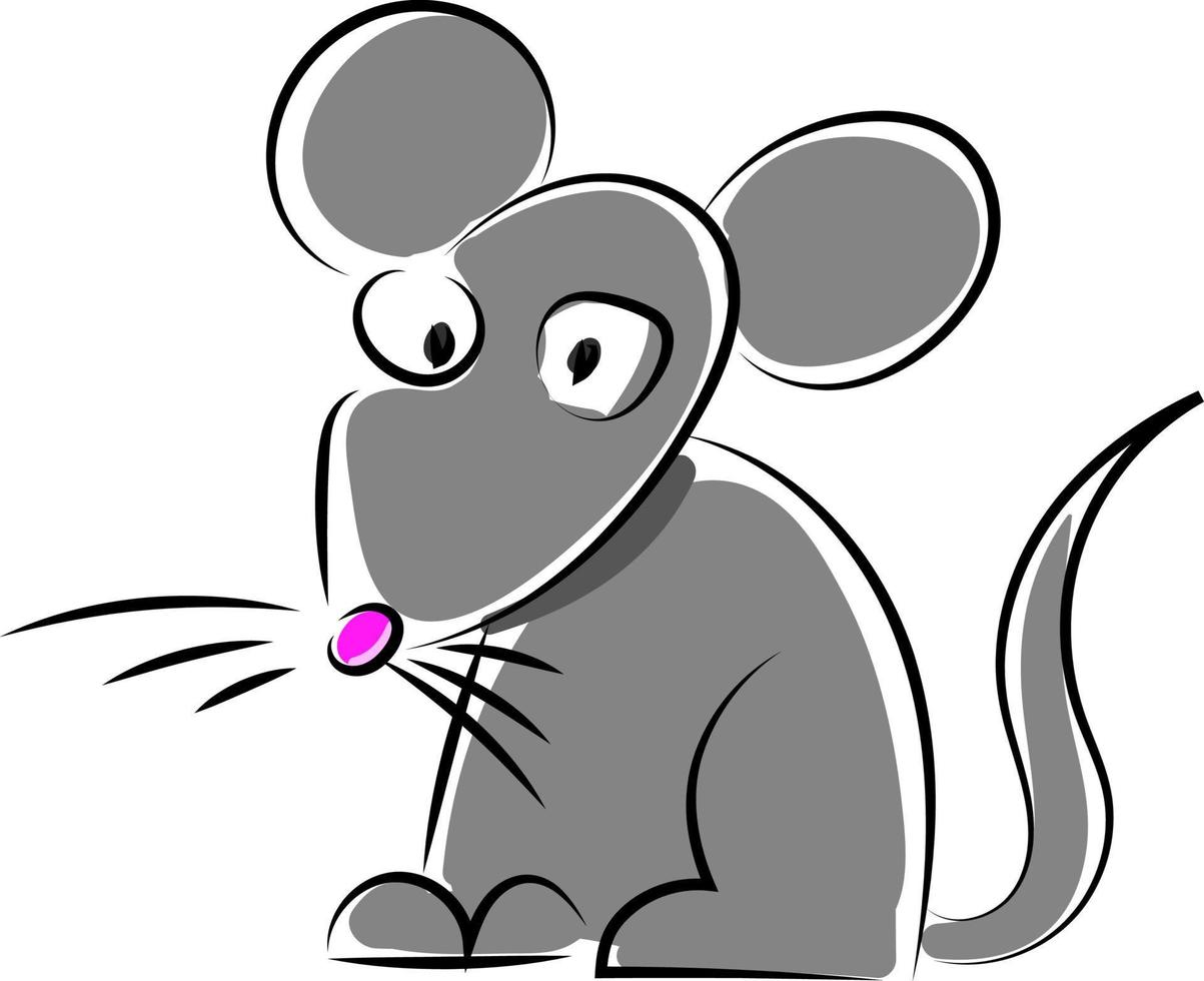 Cartoon mouse, illustration, vector on white background.