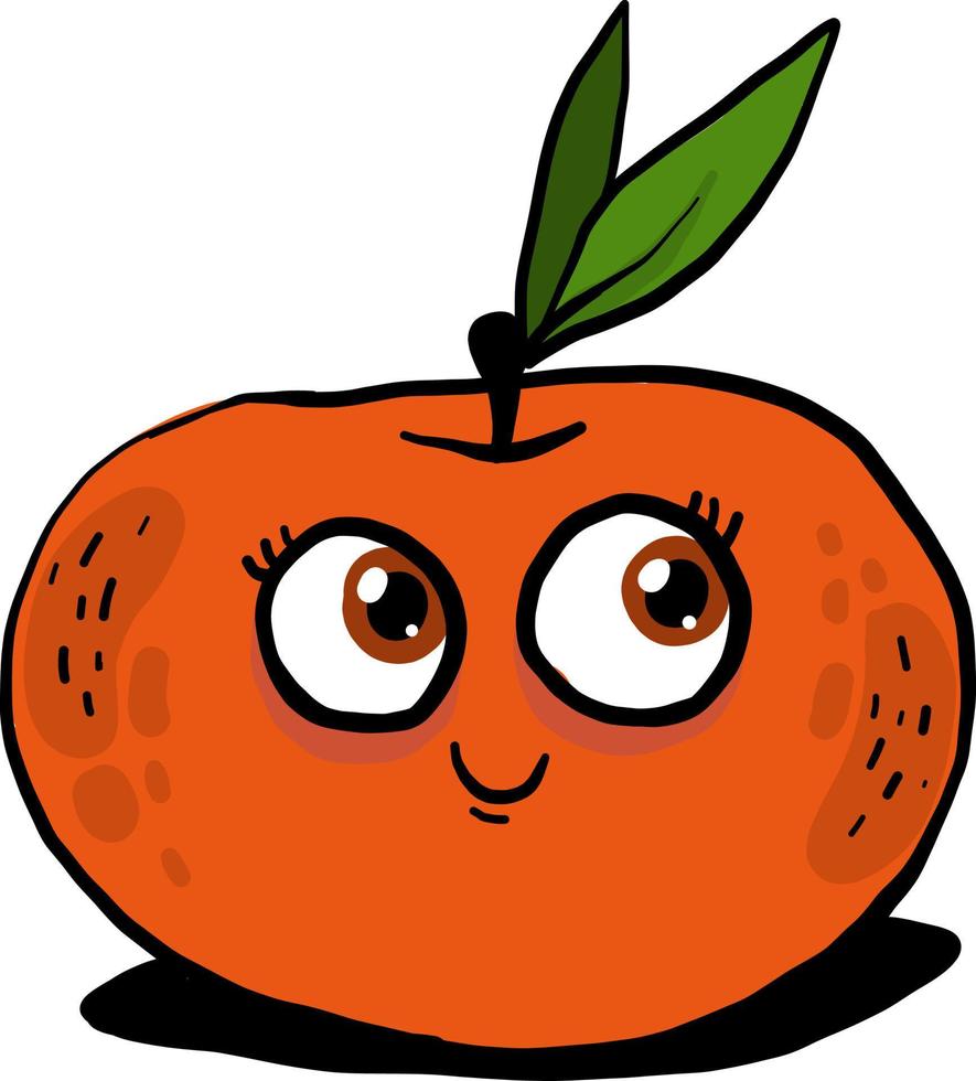 Orange mandarin, illustration, vector on white background