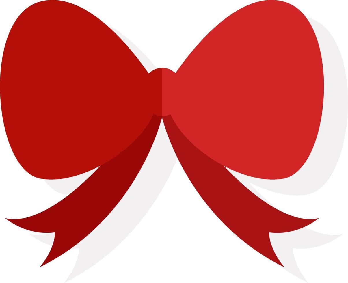 Big red bow, illustration, vector on white background.