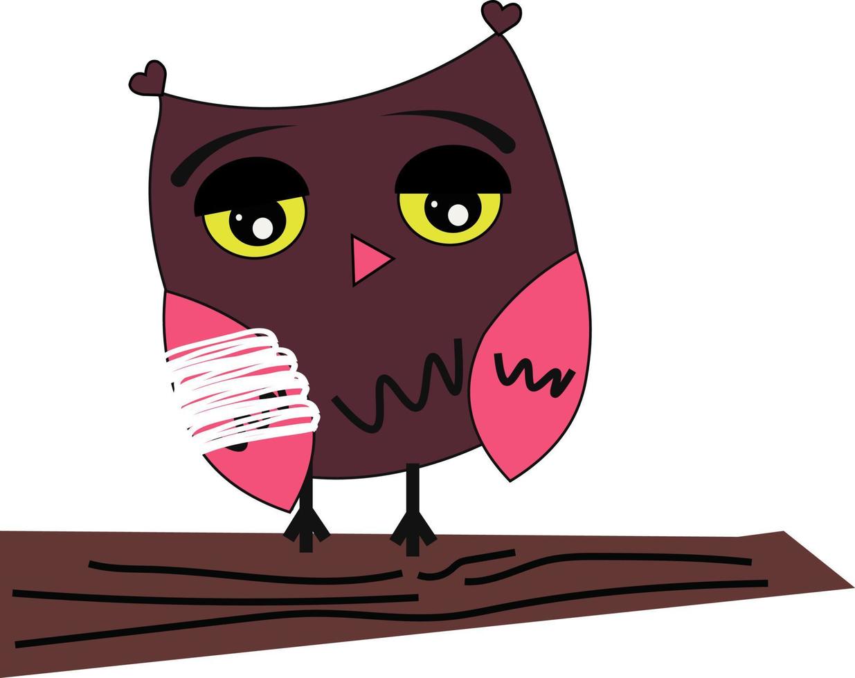 Ill owl, illustration, vector, on a white background. vector