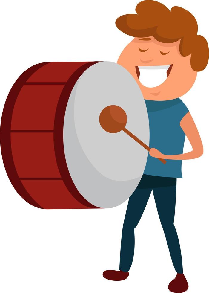 Big drum, illustration, vector on white background