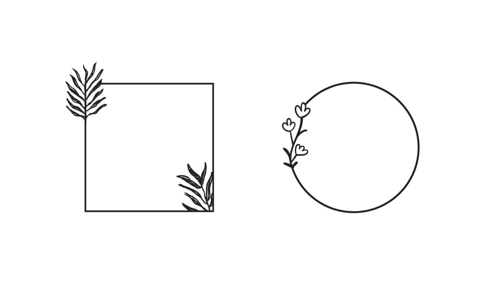 Floral frames. Wreath decorative borders. vector