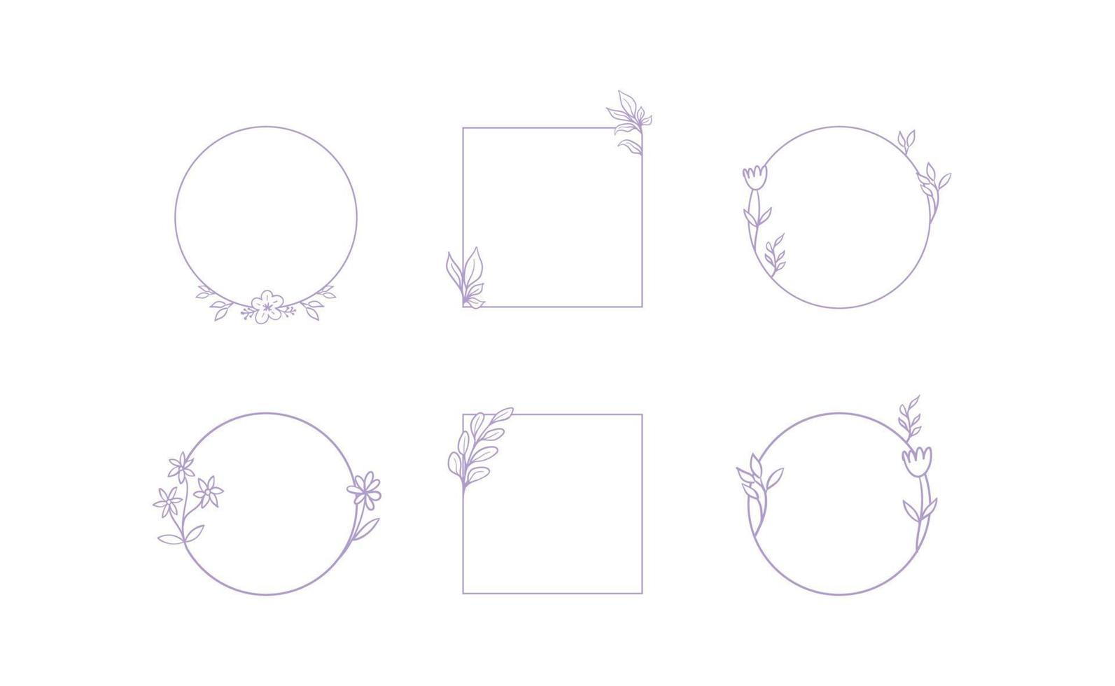 Floral frames. Wreath decorative borders. vector