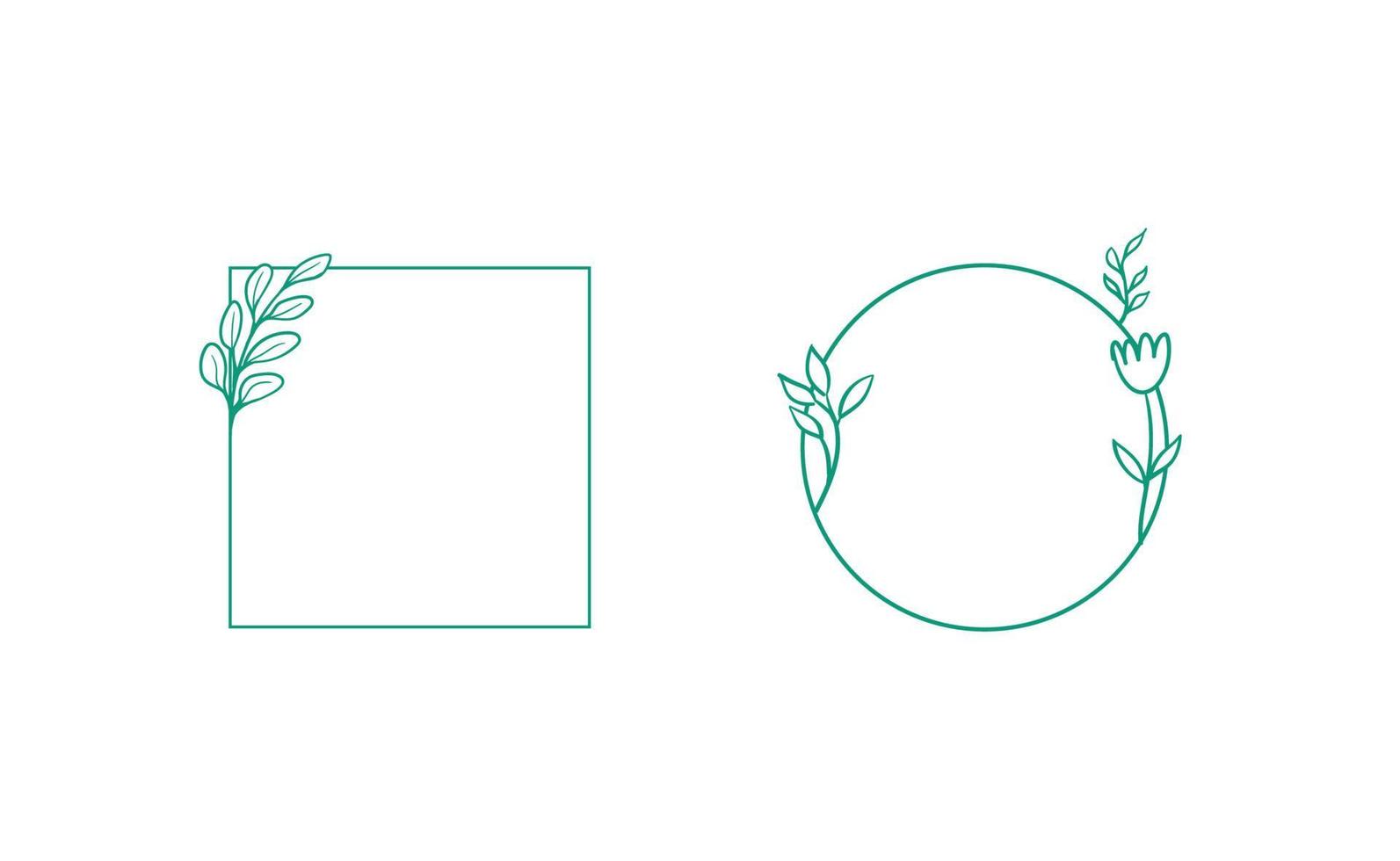 Floral frames. Wreath decorative borders. vector