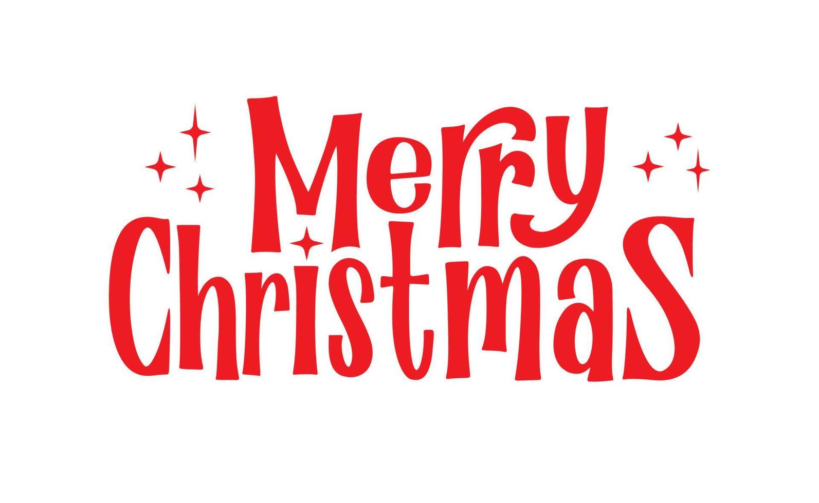 Merry christmas, lettering typography isolated. Vector holiday message element with sparks.