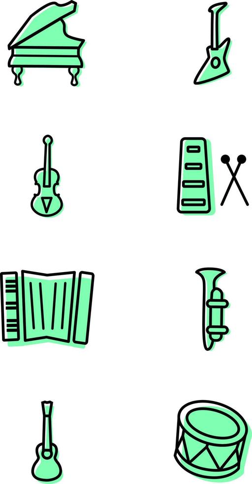 instrumentos musicales, ilustración, sobre un fondo blanco. vector