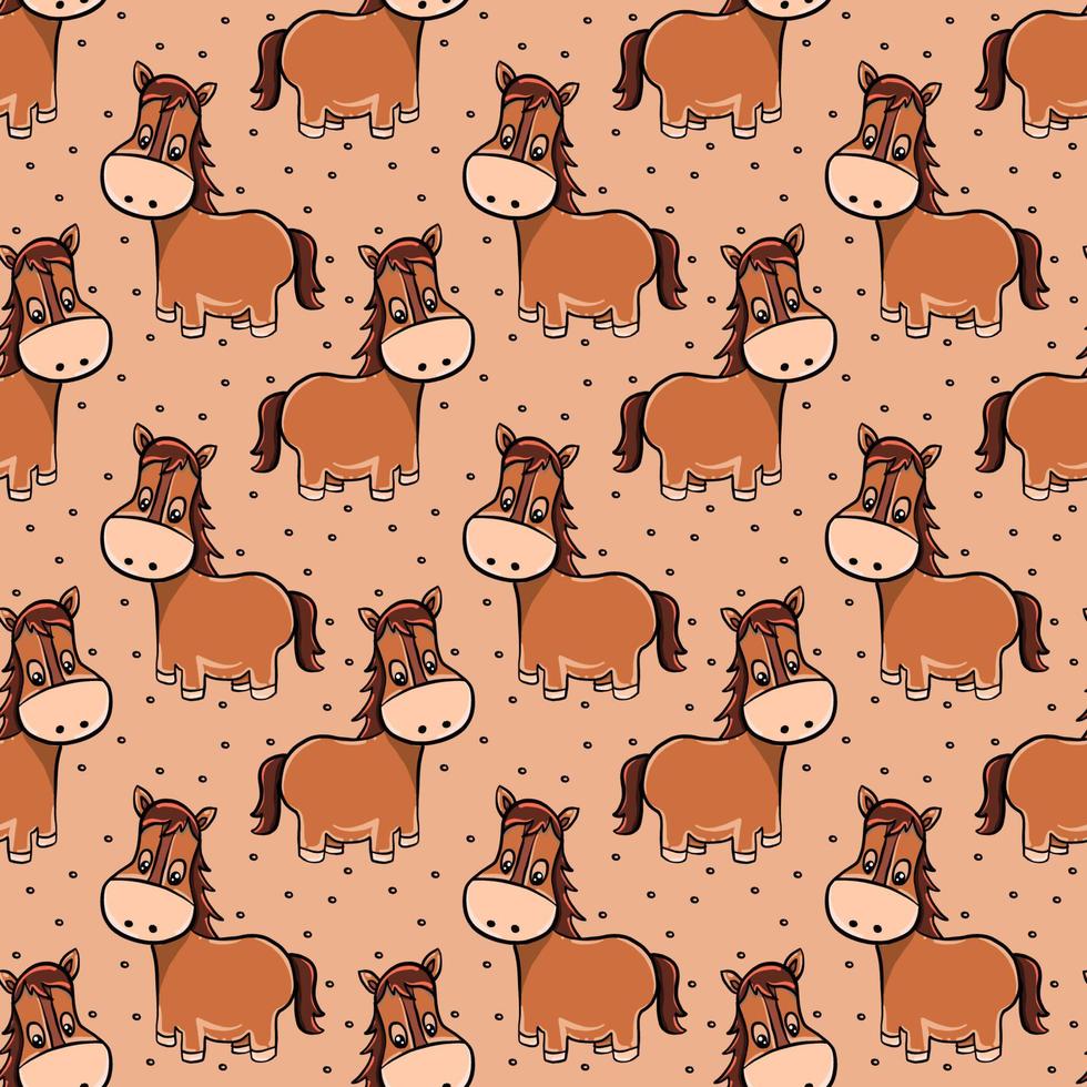 Horse pattern, illustration, vector on white background.