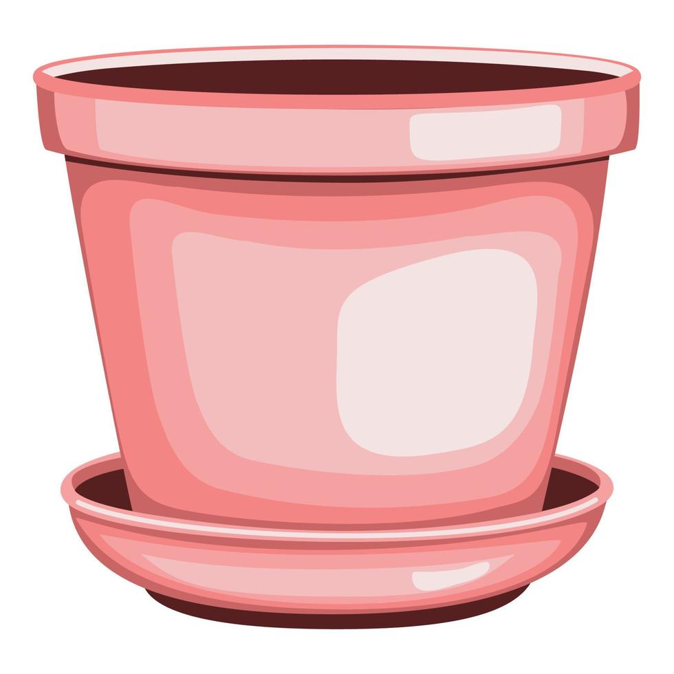 Ceramic flower pot with stand in flat technique vector