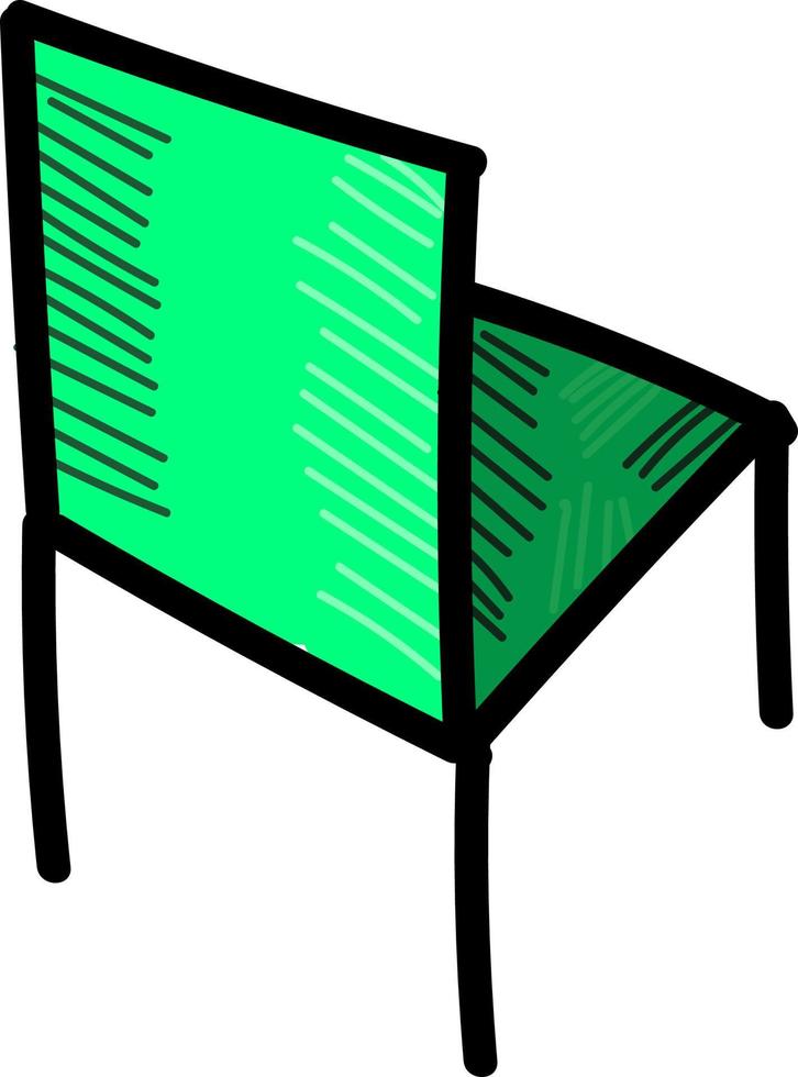 Green chair, illustration, vector on white background.