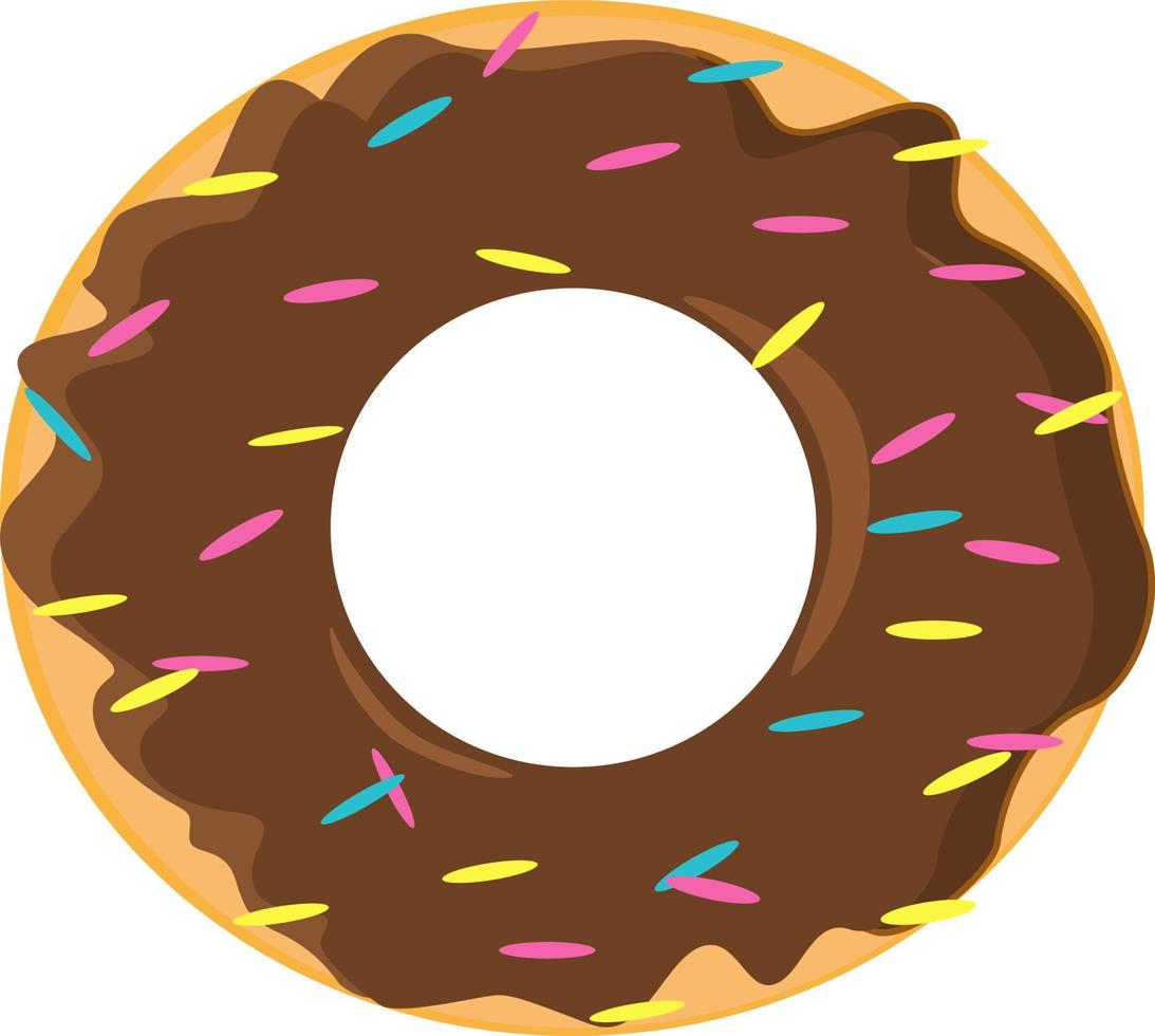 Donut de chocolate, ilustración, vector sobre fondo blanco.