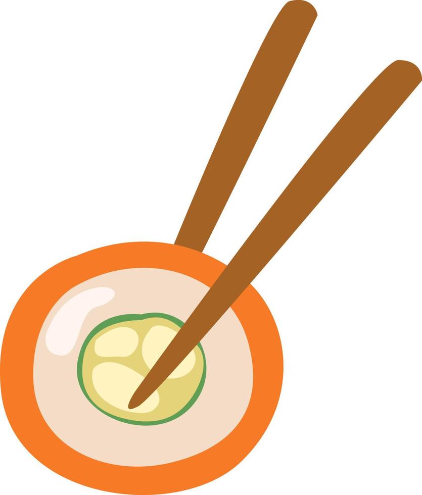 Asian food vegetable roll , illustration, vector on a white background.