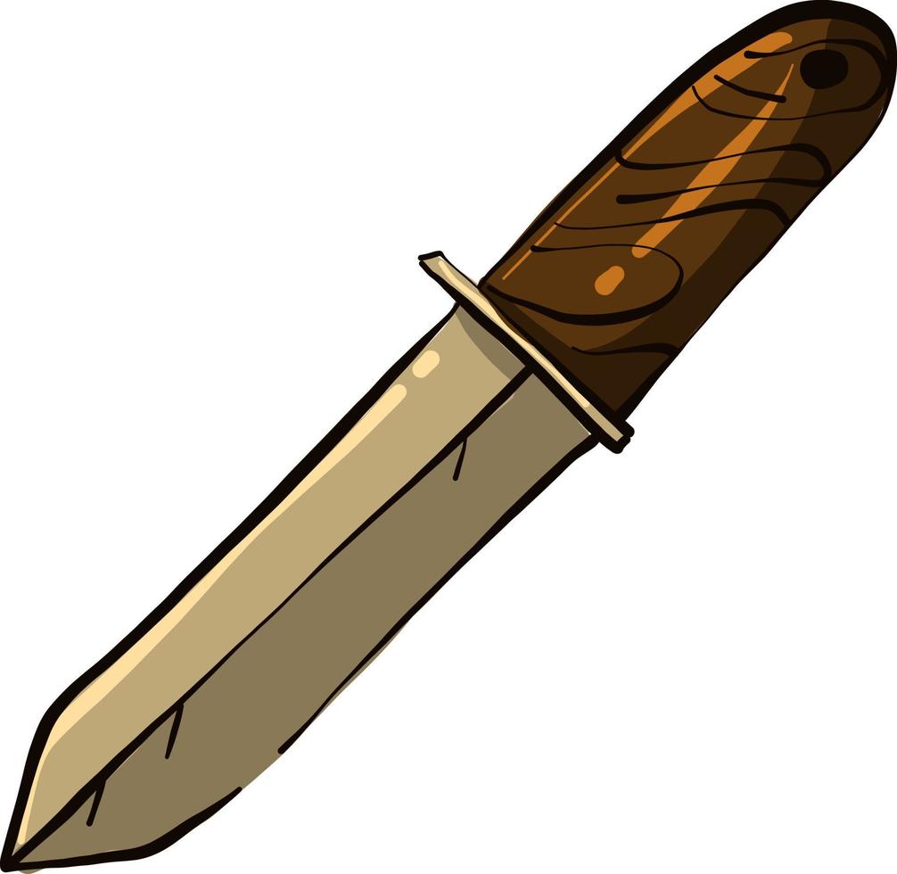 cuchillo viejo, ilustración, vector sobre fondo blanco