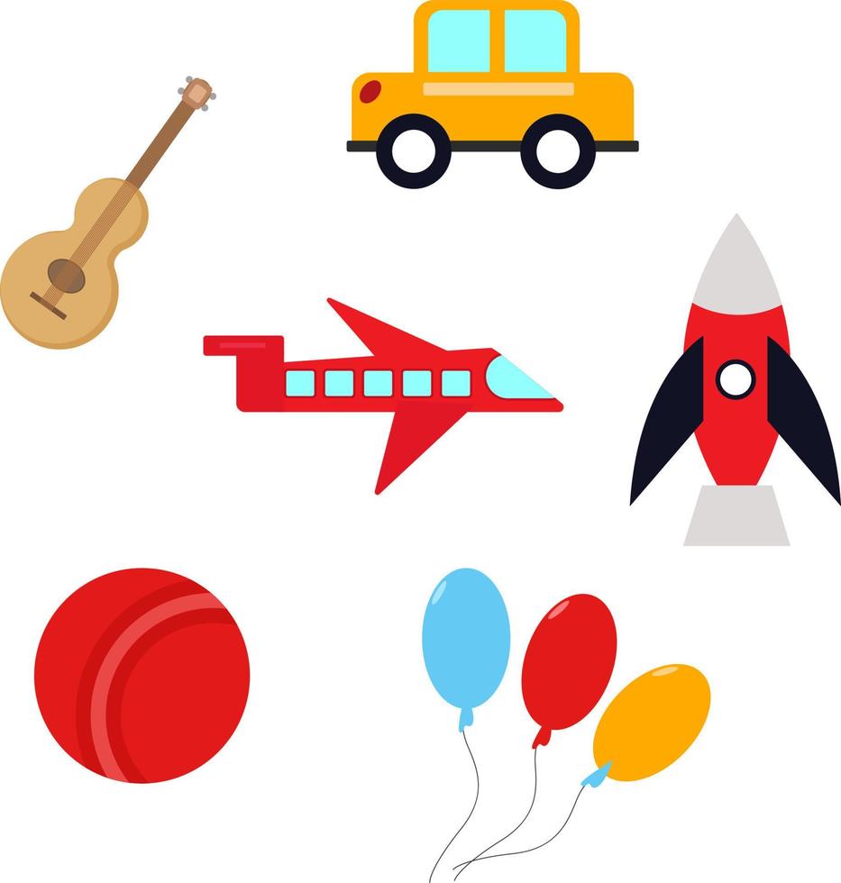 Small toys ,illustration, vector on white background.