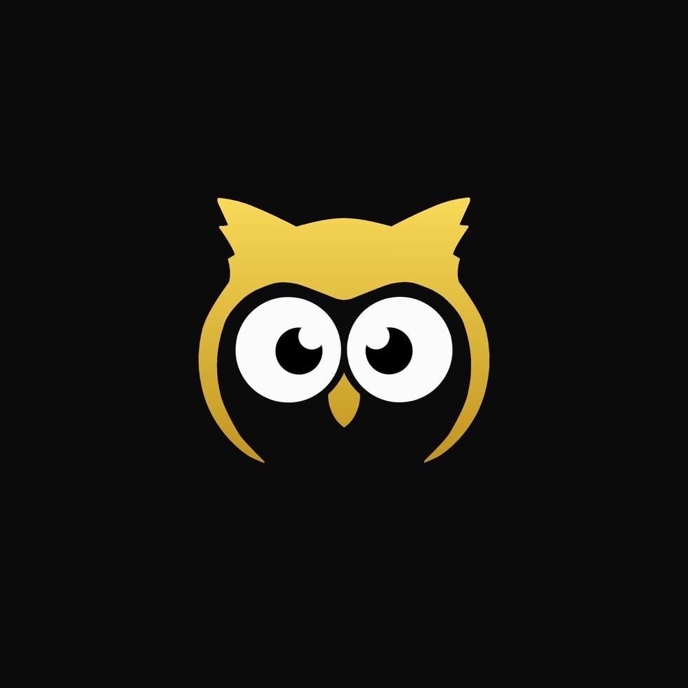 Illustration vector graphic of golden cute owl face logo design