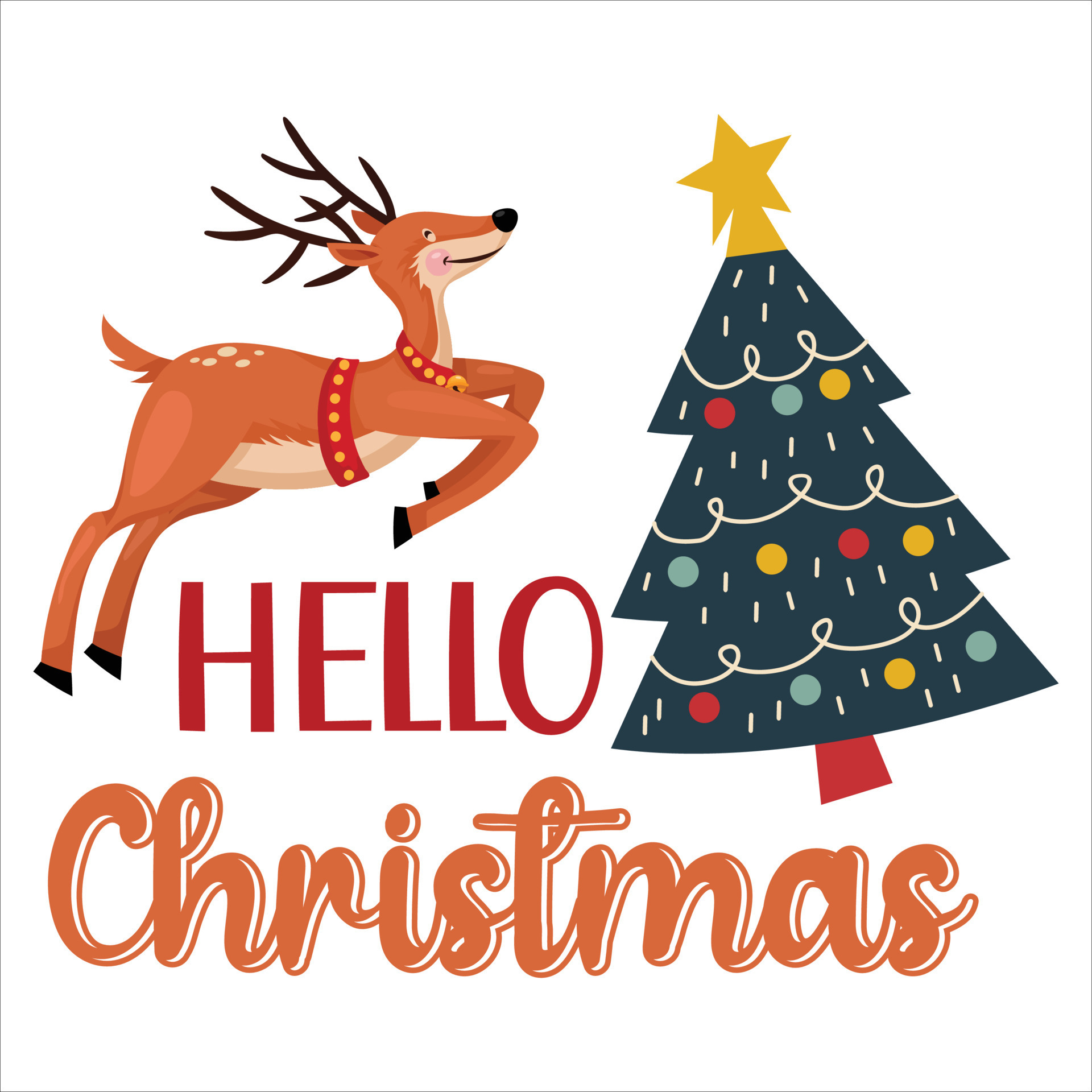 Hello Christmas, Merry Christmas shirt print template, funny Xmas shirt  design, Santa Claus funny quotes typography design 13675143 Vector Art at  Vecteezy