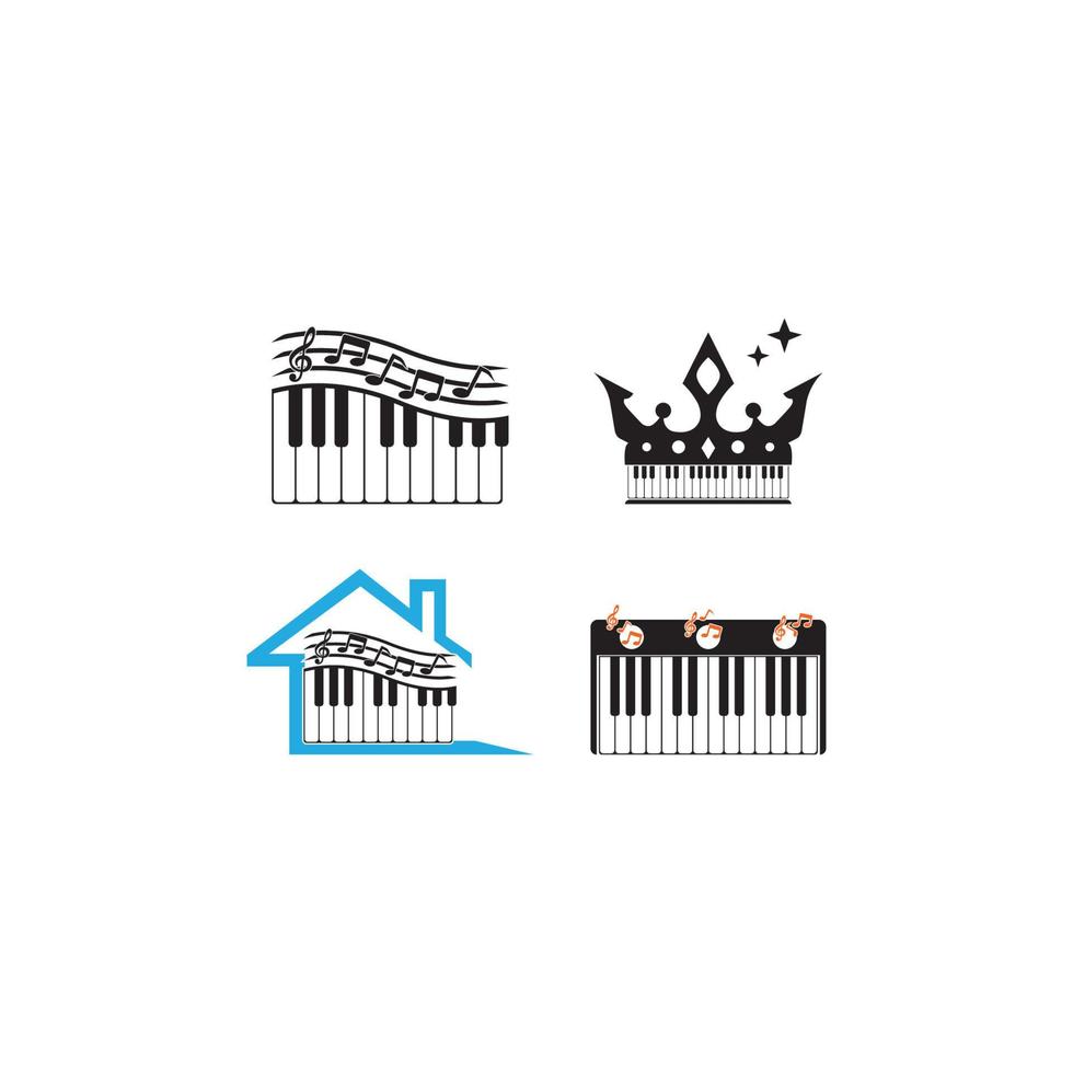 Piano logo template vector icon