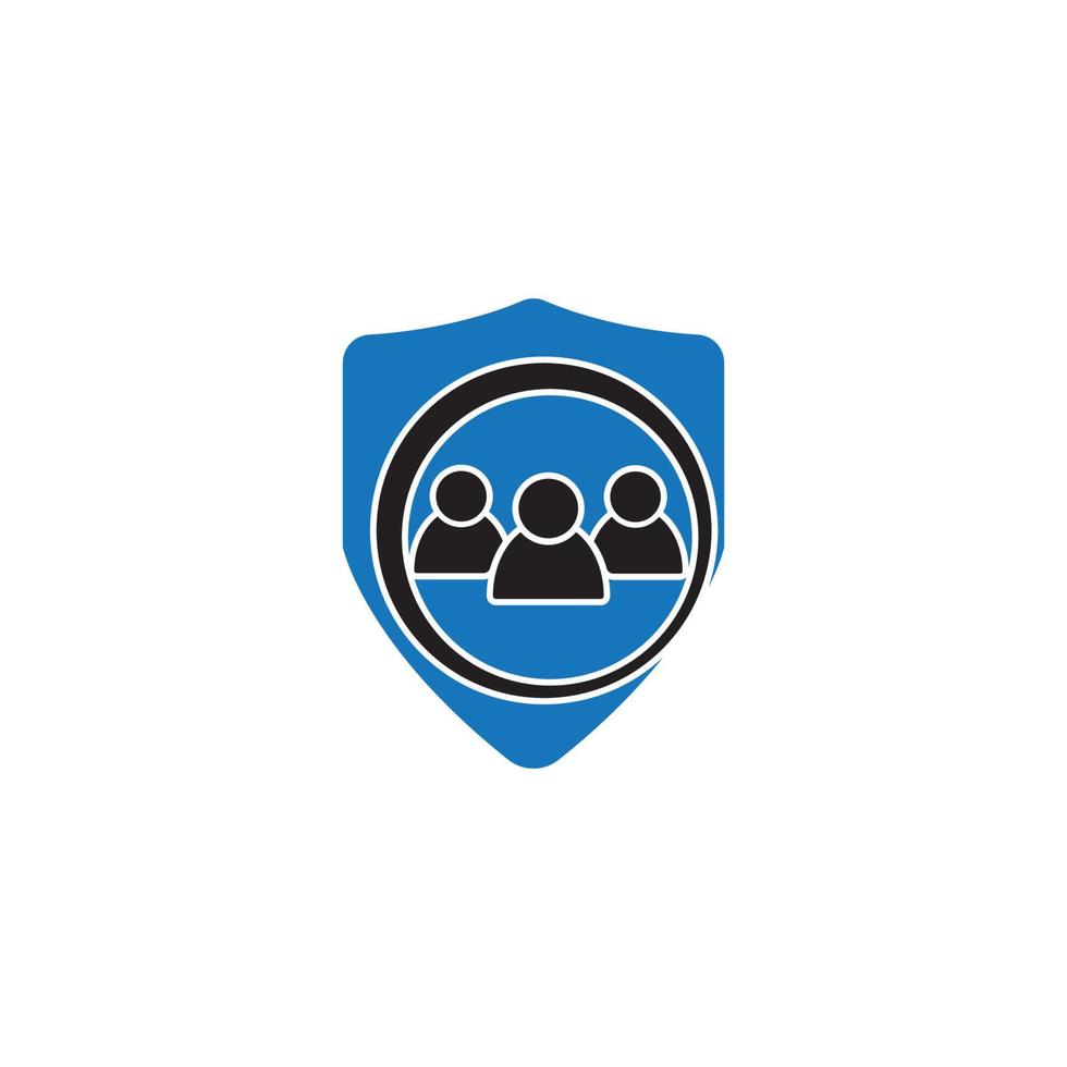 logotipo de icono protegido de grupo de personas, diseño vectorial vector