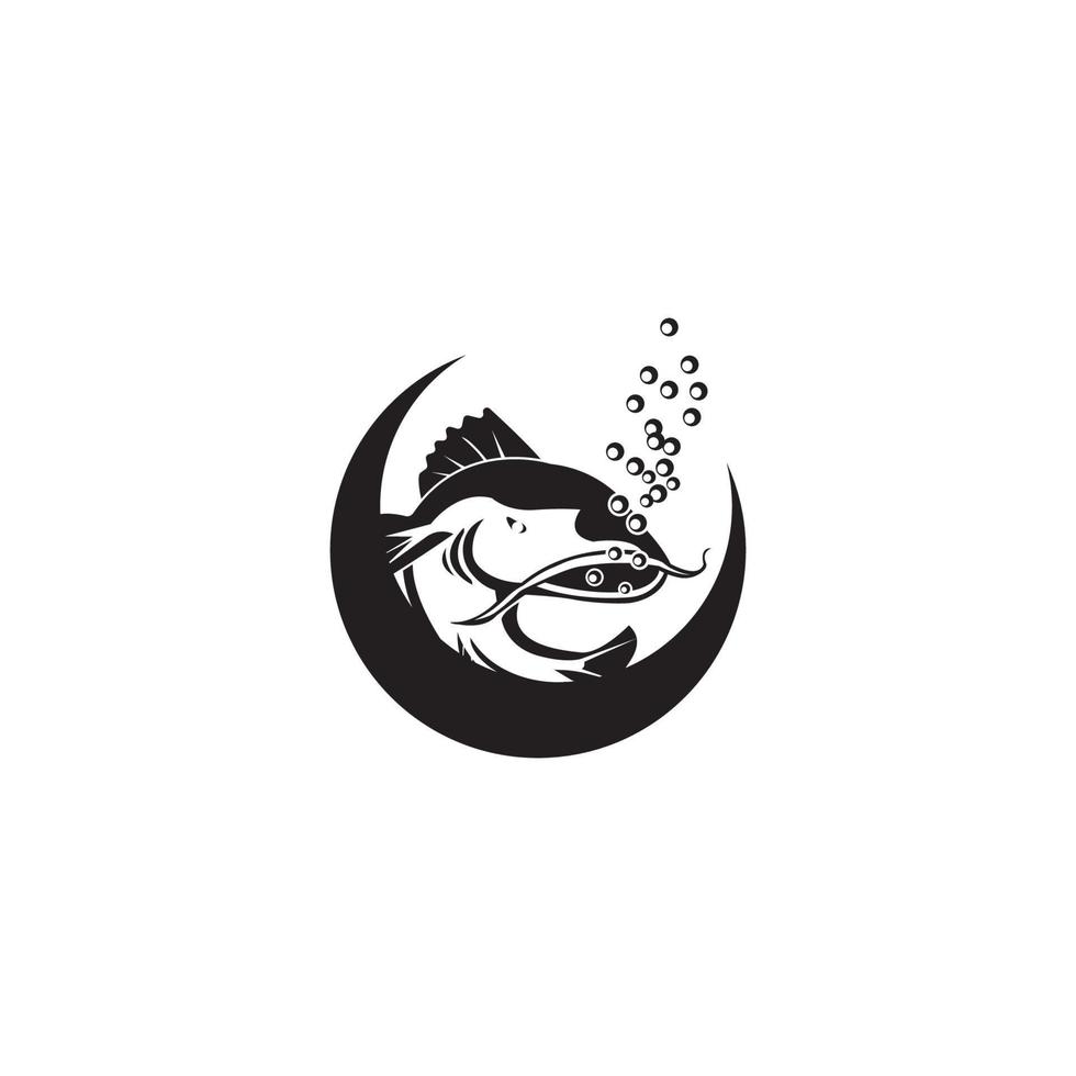 ilustración de icono de vector de plantilla de logotipo de bagre