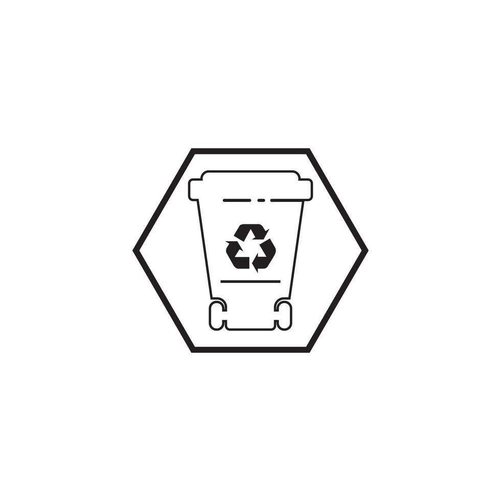 plantilla de vector de icono de logotipo de cubo de basura