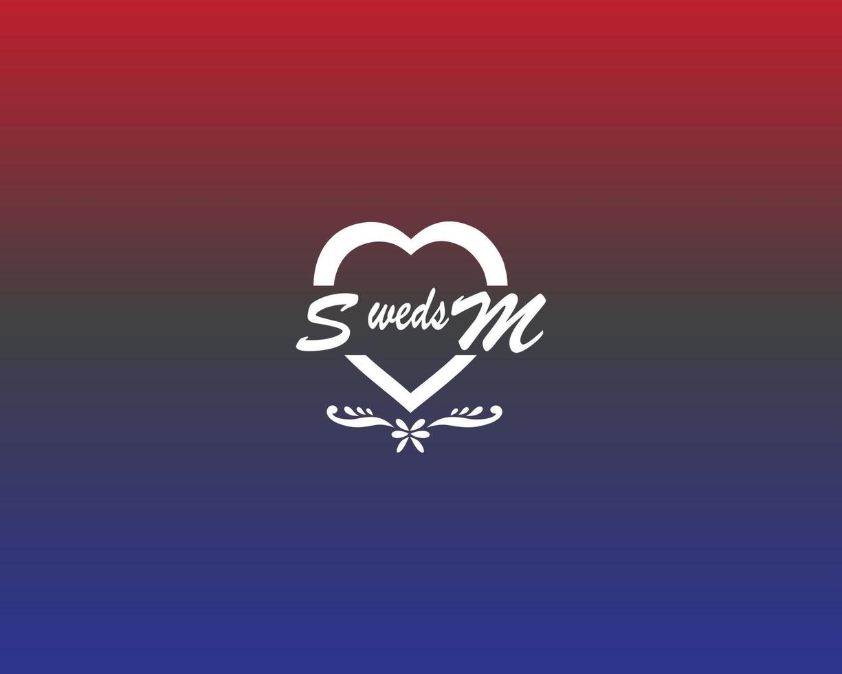 Alphabet S and M logo couple name for wedding save data monogram bride and groom vector