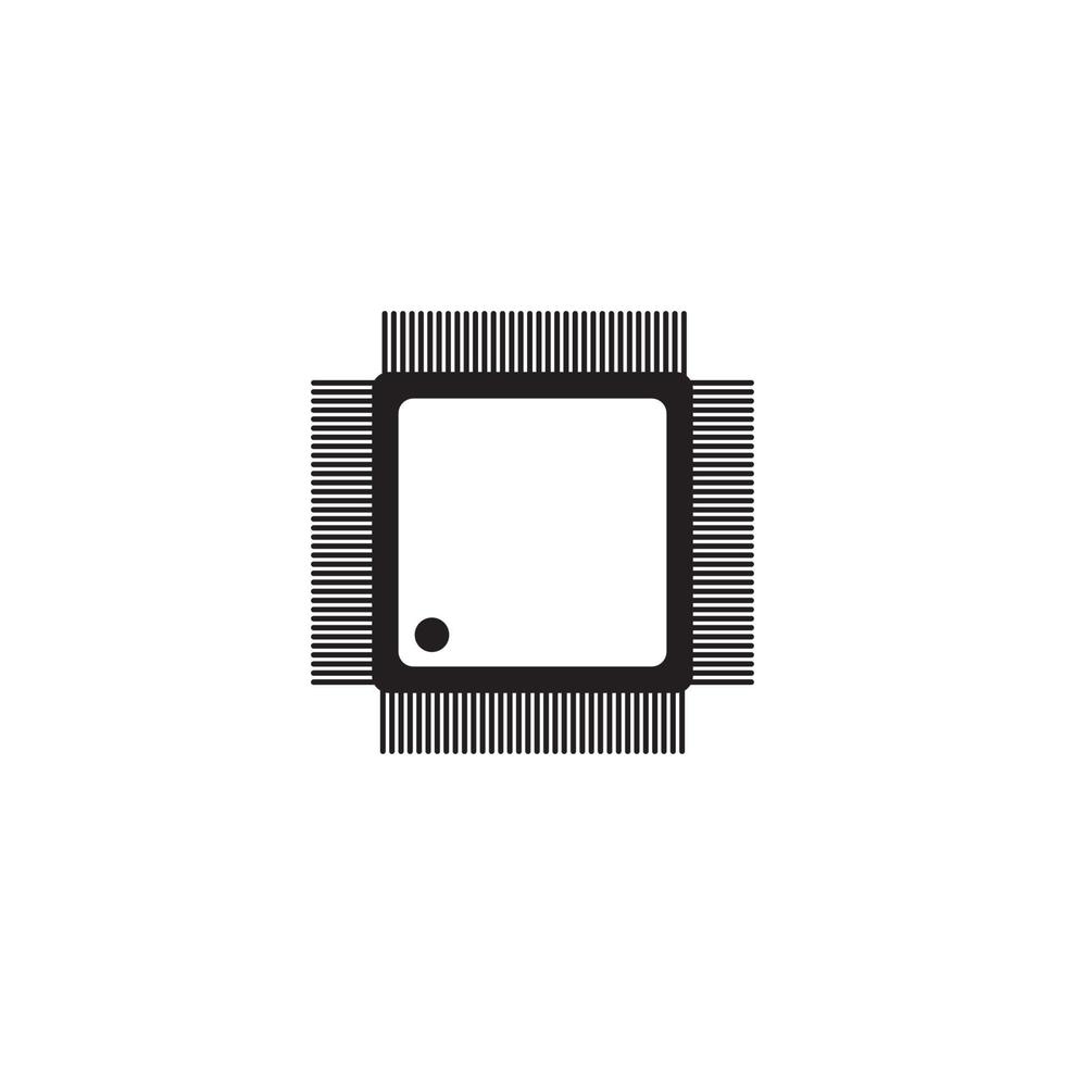 ilustración de icono de vector de procesador de chip