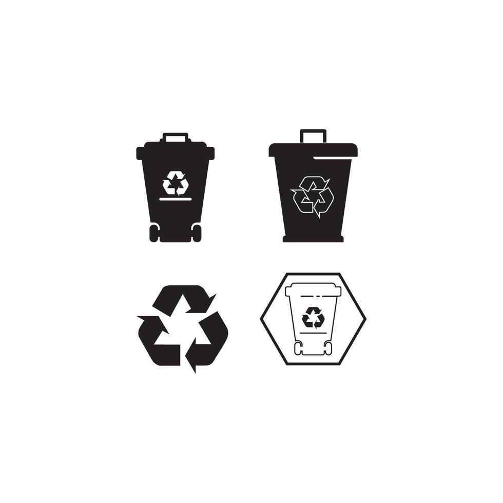 Trash bin logo icon vector template