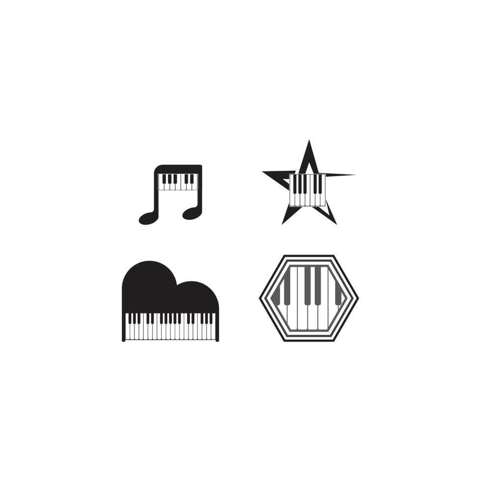 Piano logo template vector icon