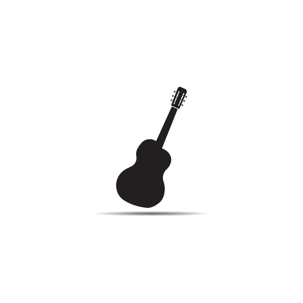 ilustración de icono de vector de plantilla de logotipo de guitarra