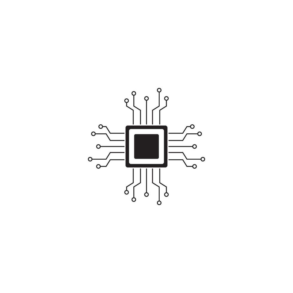 chip processor vector icon illustration