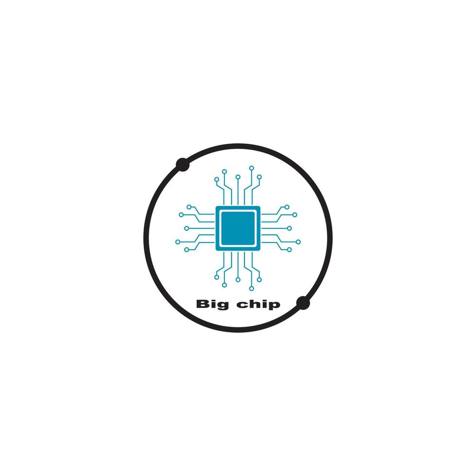 chip processor vector icon illustration