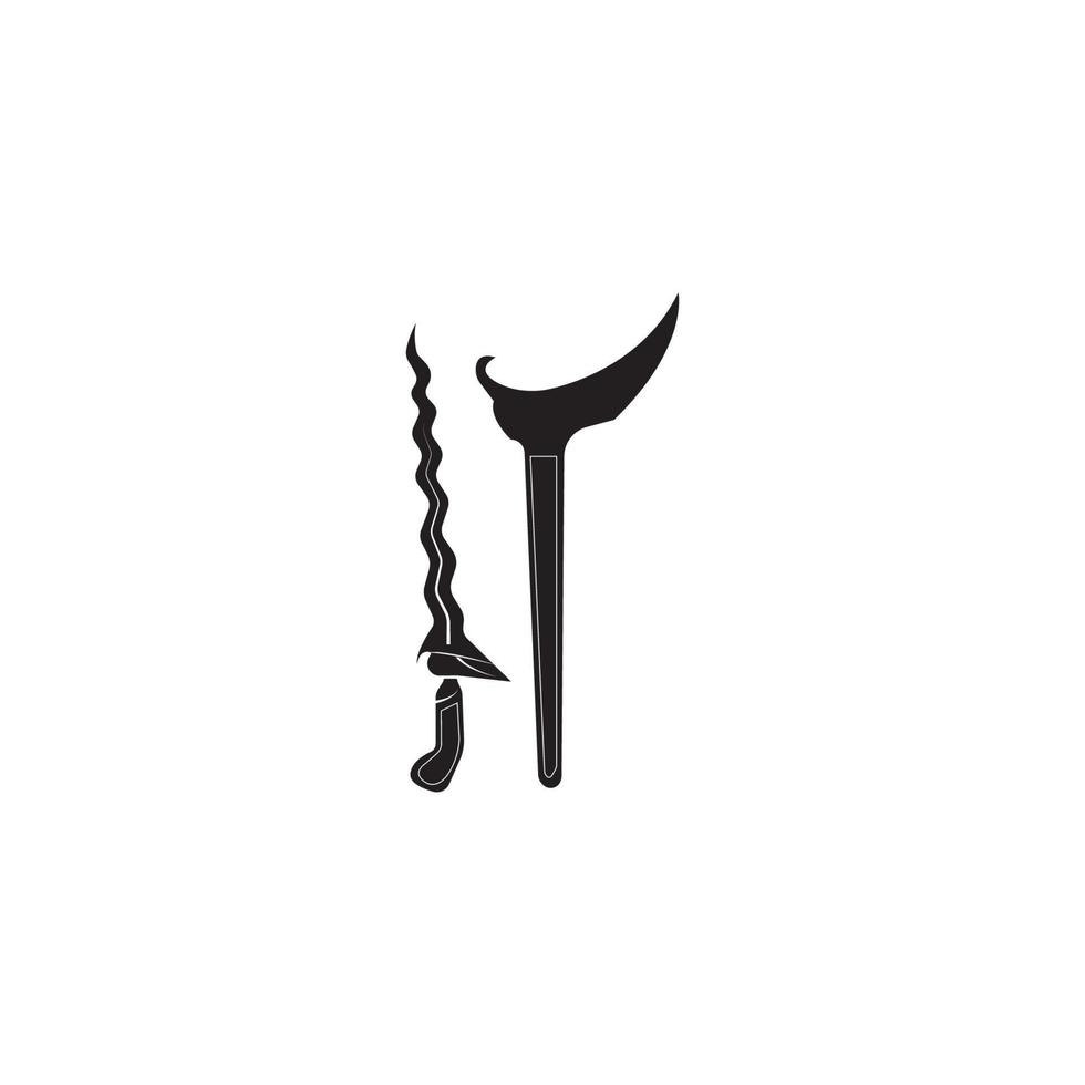 plantilla de diseño de vector de icono de logotipo de keris