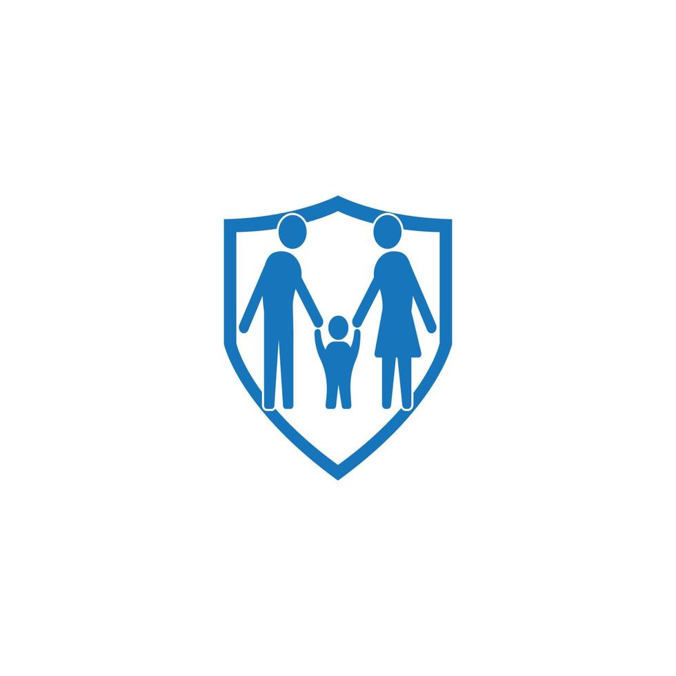 Group of people protected icon logo, vector design