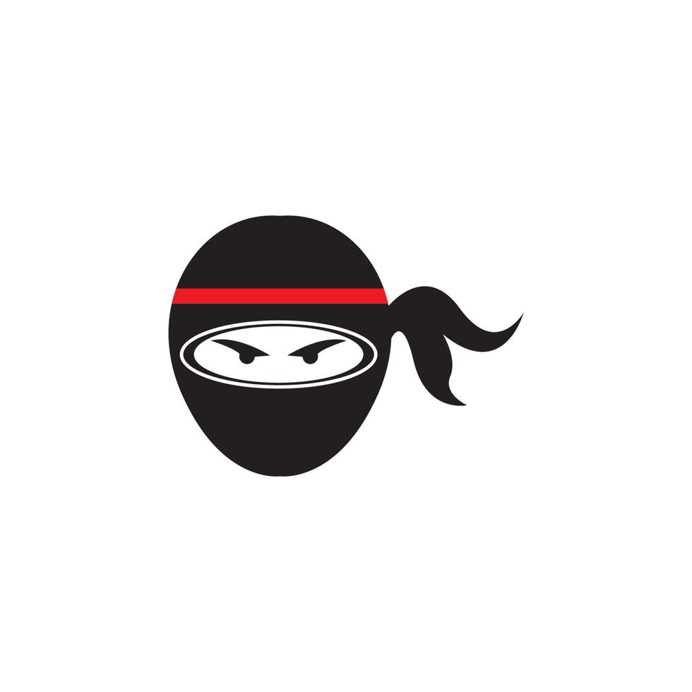 Ninja warrior icon. Simple black ninja head logo illustration vector