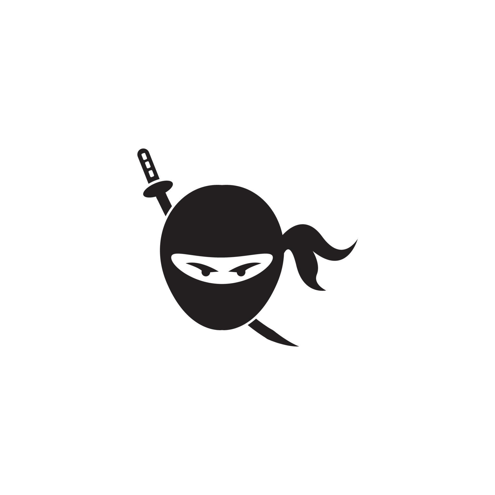 Ninja warrior icon. Simple black ninja head logo illustration 13676483 ...