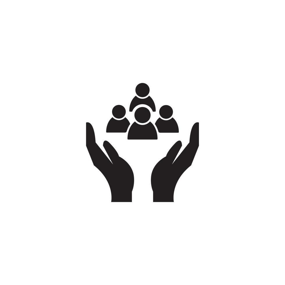 Group of people protected icon logo, vector design