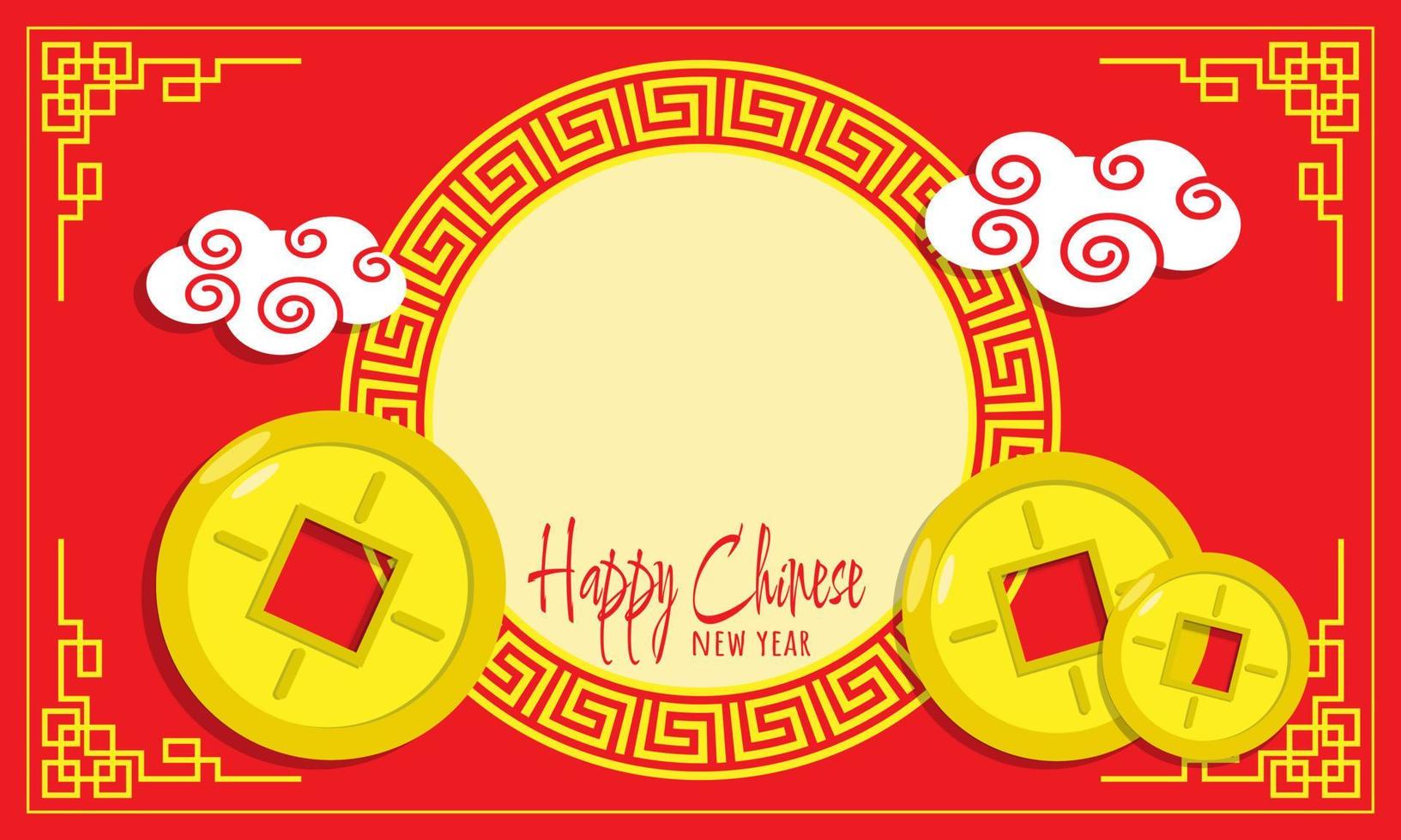 Happy Chinese New Year background with copy space area vector