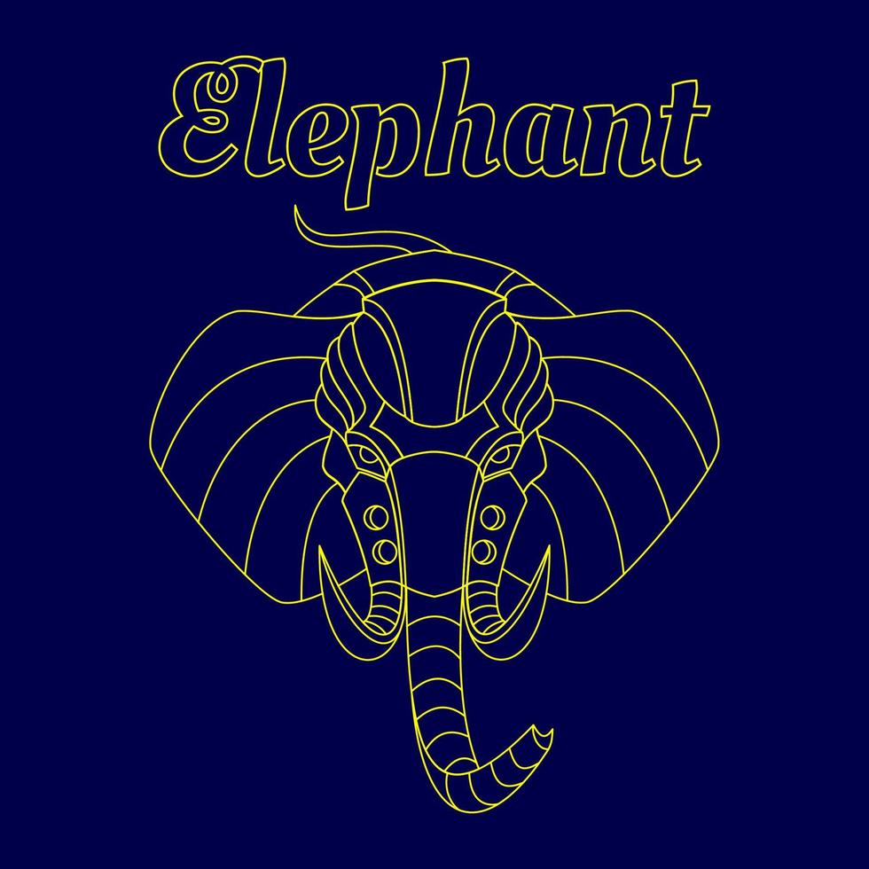 arte de línea de elefante, adecuado para las necesidades de la industria de camisetas, folletos, negocios, fuentes de medios sociales y otros vector