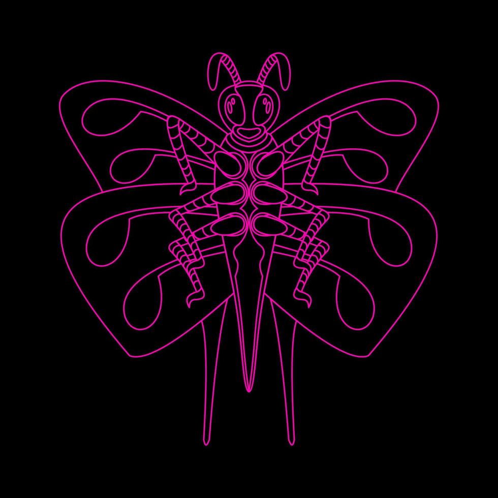 mariposa de arte lineal, adecuada para las necesidades de la industria de camisetas, folletos, negocios, fuentes de medios sociales y otros vector