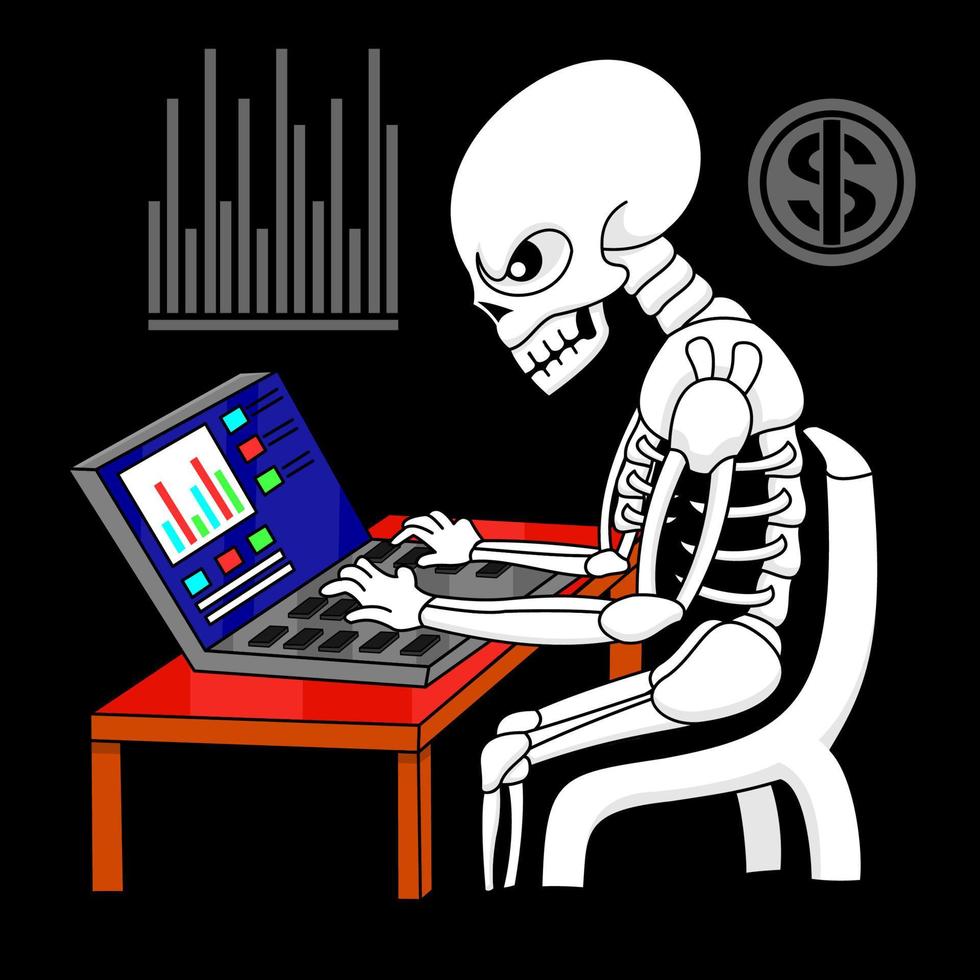 ilustraciones de calaveras, símbolos y gráficos de computadora, adecuados para las necesidades de los desolladores, fuentes de redes sociales, la industria de las camisetas y otros. vector