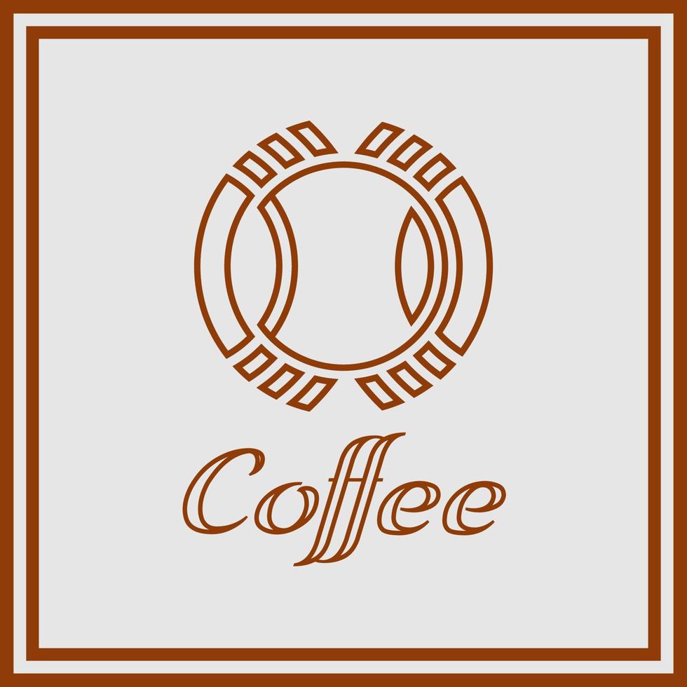 logotipo geométrico, arte de la línea del logotipo de la cafetería, diseño simple, único y moderno vector