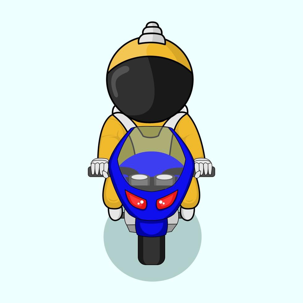 ilustración de un astronauta montando una motocicleta, adecuada para las necesidades de los desolladores, las redes sociales, la industria de las camisetas y otros... vector