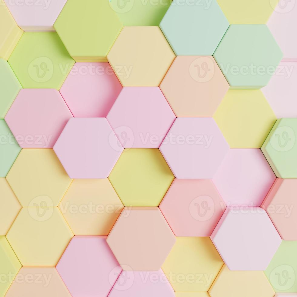 3D rendering Futuristic Honeycomb Mosaic, abstract Background. Realistic geometric mesh cell structure. Sci-fi background with hexagon grid. photo