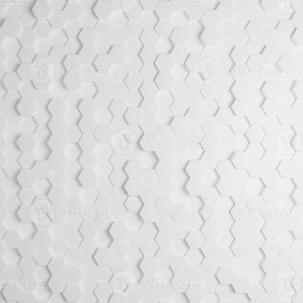 3D rendering Futuristic Honeycomb Mosaic, abstract Background. Realistic geometric mesh cell structure. Sci-fi background with hexagon grid. photo