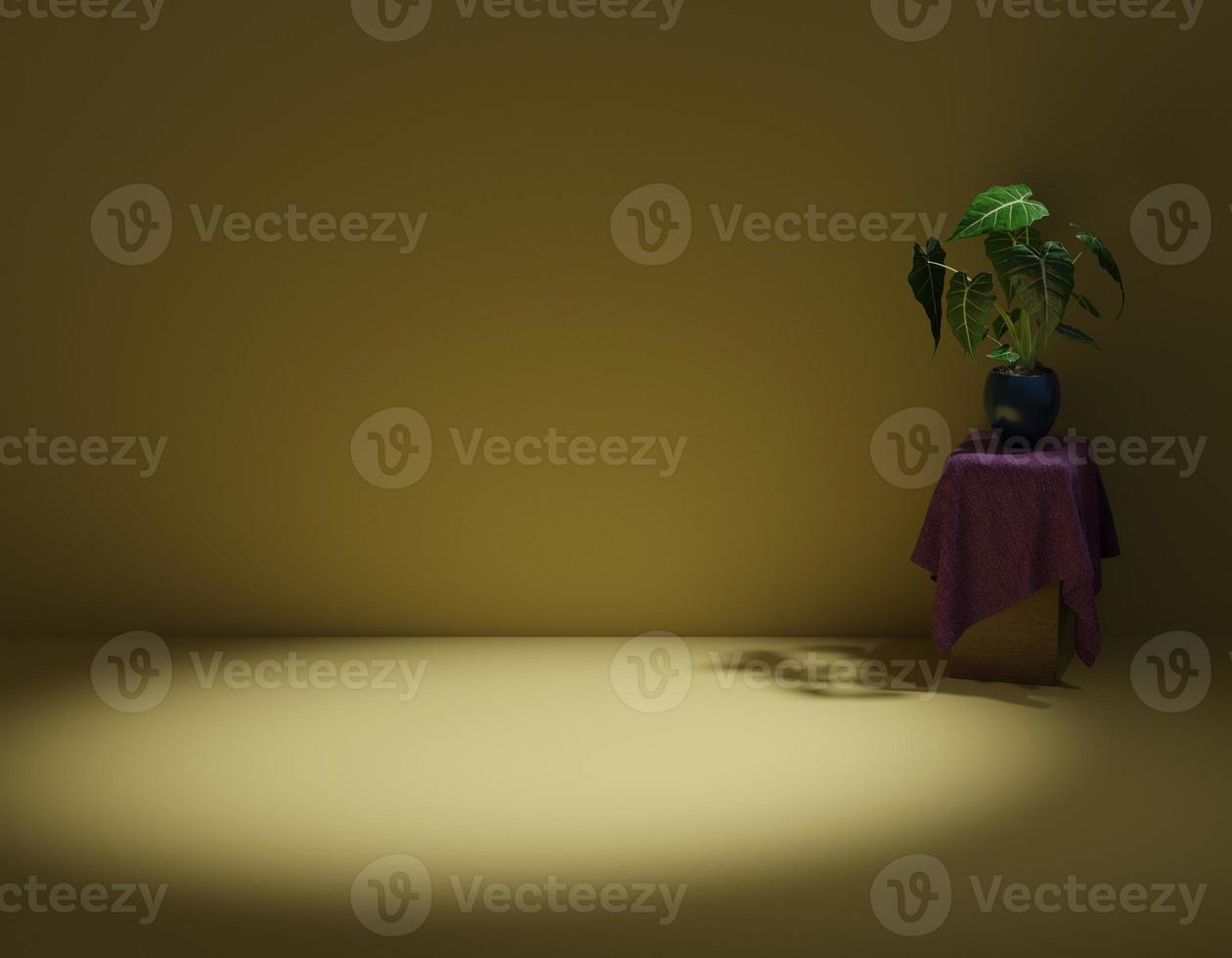 Wooden stand for display, luxury wooden porduct stand, empty wooden podium, concept stage showcase scene, 3D rendering. photo