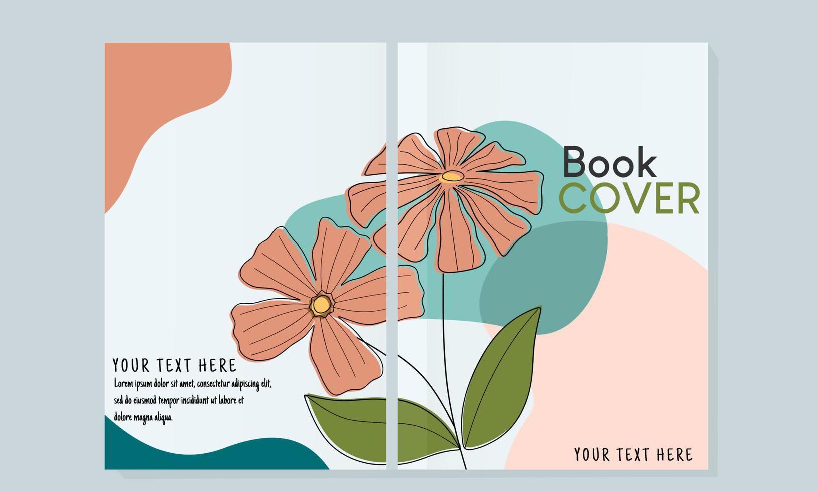 book cover set. Botanical floral design element for notebook, brochure, book, catalog.  Hand drawn exotic flowers and leaves decorative page background vector