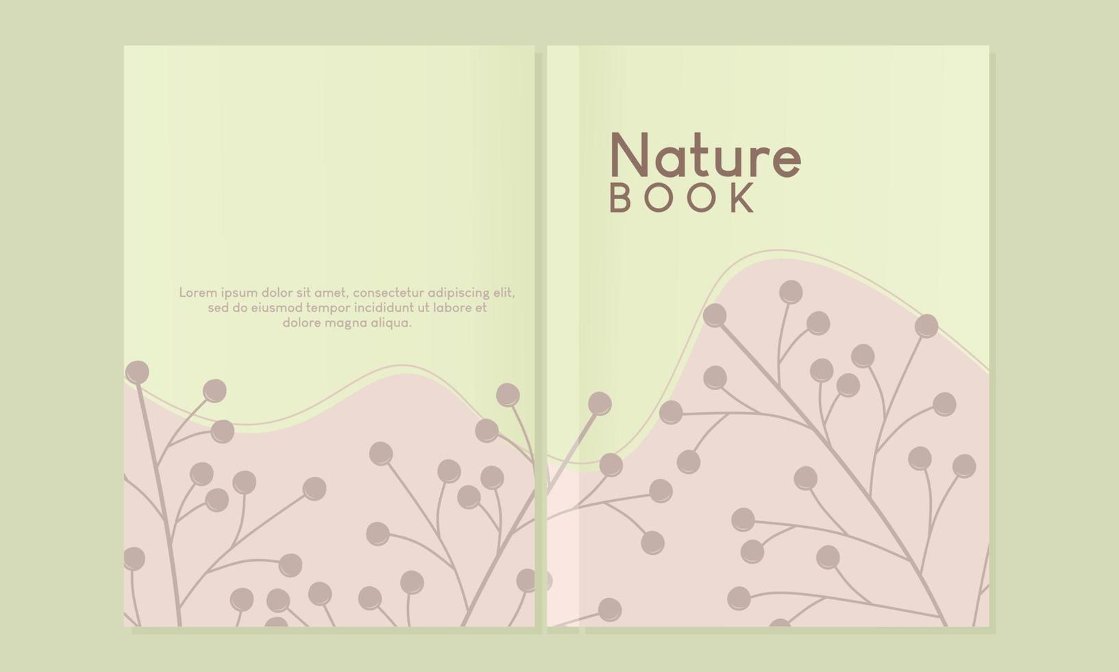 botanical style page cover set. For notebooks, planners, brochures, books, catalogs etc.abstract background with hand drawn leaf elements vector