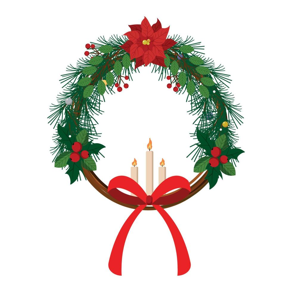 Vector illustration of Christmas Wreath