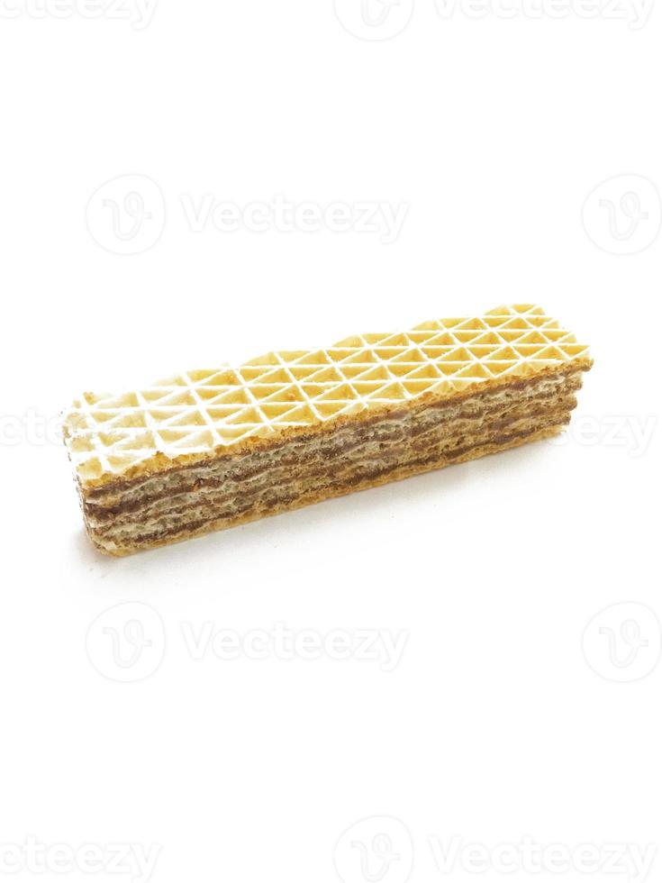 crispy waffle on white background photo