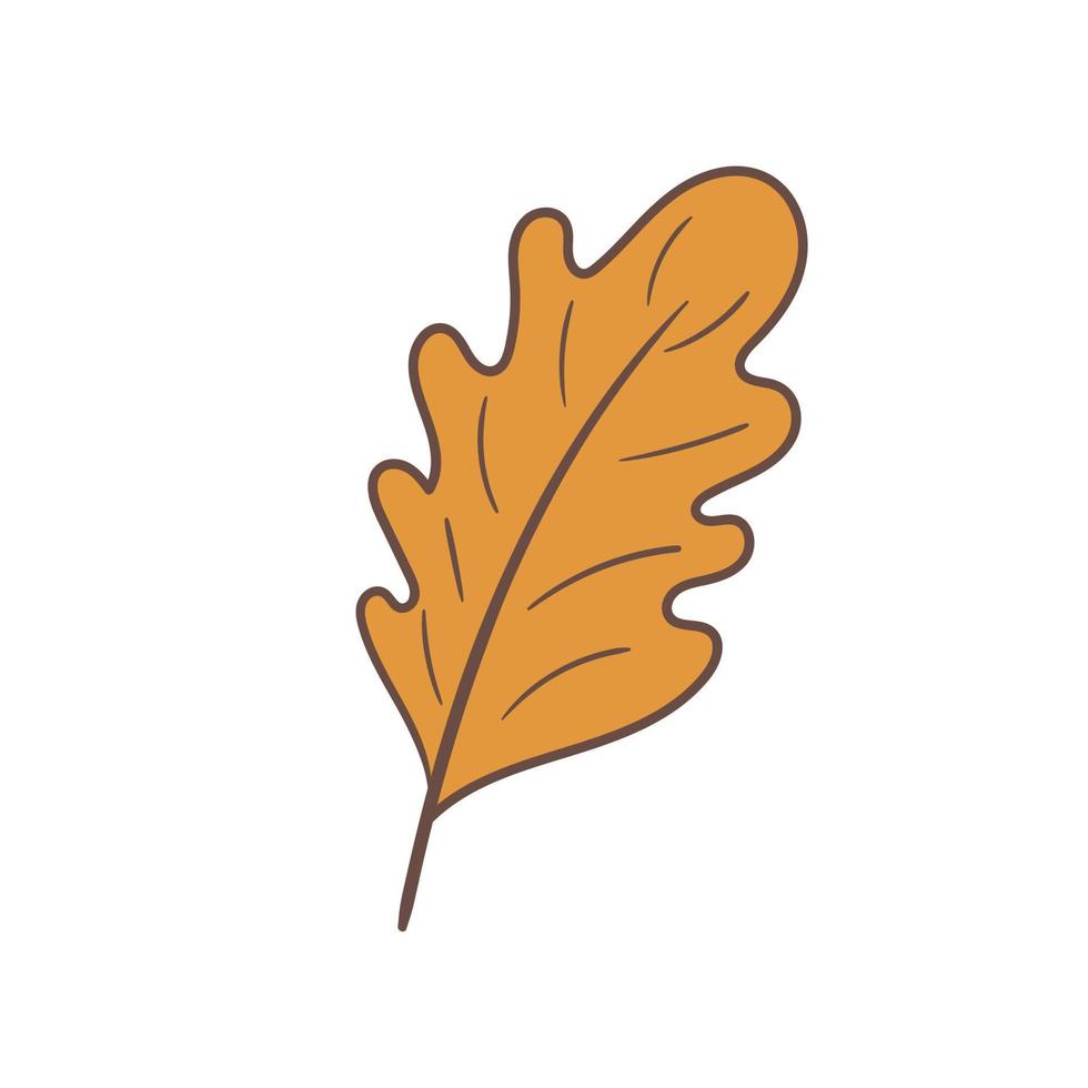 Hand drawn vector autumn leaf icon. Design for poster, textiles, clothing and website. Simple element